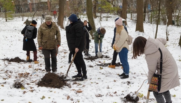 Les personnes déplacées de Marioupol ont planté des arbres à Kyiv 