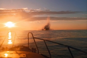 Civilian vessel flying Panamanian flag explodes on mine in Black Sea