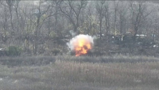 Ukrainian border guards destroy enemy's firing position on Zaporizhzhia axis