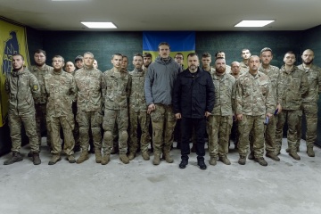 Ukraine's interior minister visits National Guard soldiers on eastern front