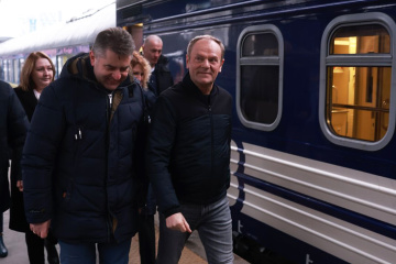 Poland’s Tusk arrives in Kyiv
