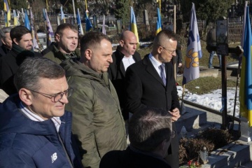 Kuleba, Yermak and Szijjarto honor memory of fallen Ukrainian soldiers in Uzhhorod