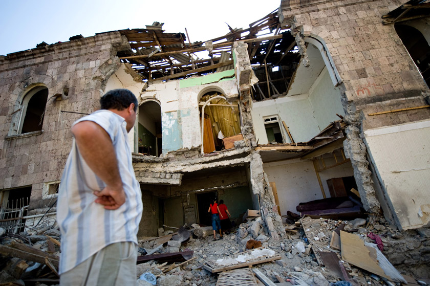Наслідки російського бомбардування грузинського міста Горі, 2008 рік. Джерело: Фото: Getty images