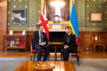 Zelenska se reúne con el titular de Exteriores británico en Londres