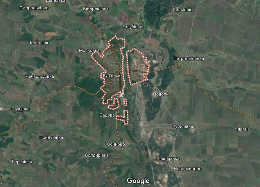 Куп'янськ, джерело: Google Map 