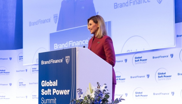 Olena Zelenska speaks at Global Soft Power Index Summit