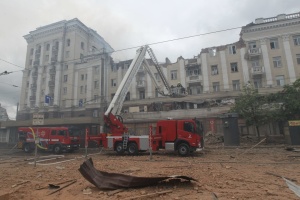 Two dead, 15 injured as Russian missile hits apartment block in Dnipro