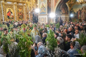 Епіфаній на Вербну неділю відслужив святкову літургію в Успенському соборі Київської Лаври