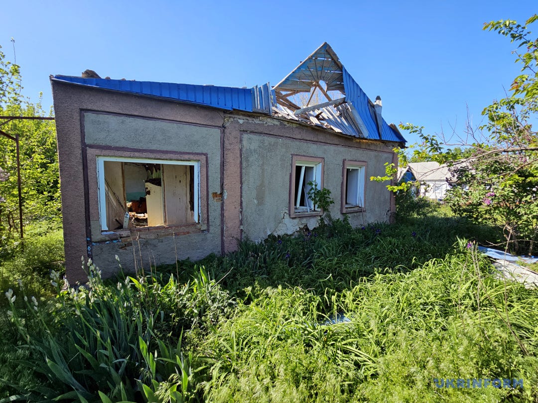 Зруйнований будинок, село Мала Сейдеменуха, Калинівська громада, Херсонська область/Фото: Ірина Староселець/Укрінформ