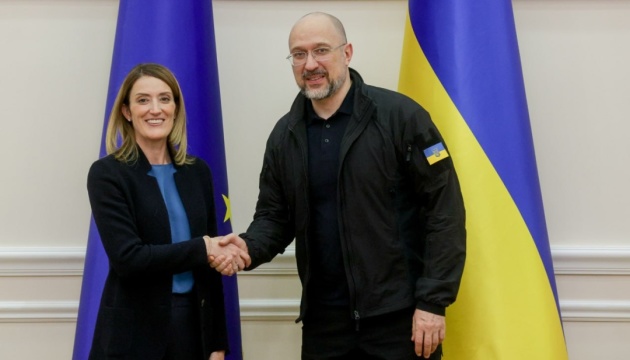 Shmyhal, Metsola discuss Ukraine's EU integration, confiscation of Russian assets