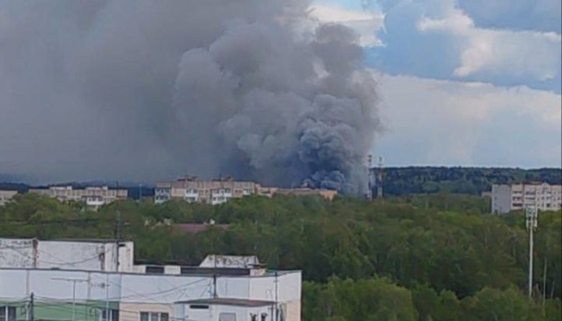 Під Москвою спалахнула велика пожежа на складі будматеріалів