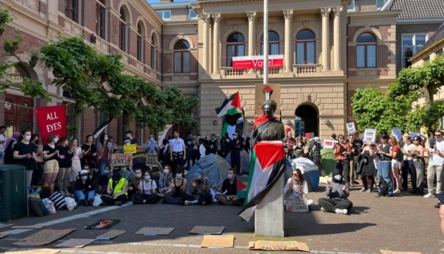 В Амстердамі студенти і співробітники університету знову вийшли на мітинг проти війни у Газі