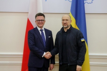 Szmyhal rozmawiał o odbudowie ukraińskich obiektów energetycznych z Marszałkiem Sejmu RP

