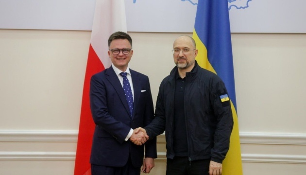 Shmyhal discusses restoration of Ukrainian energy facilities with Polish parliament speaker 