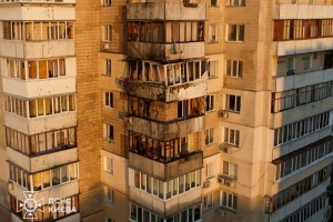 Four apartments severely damaged in Kyiv high-rise after rocket attack