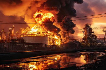 Depósito de petróleo en llamas en la región rusa de Rostov tras ataque con drones