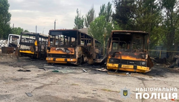 In Kherson, 15 vehicles burned down in nighttime attacks on territory of enterprise