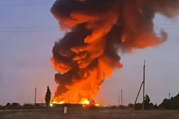 Blaze raging at Russian oil depot for second day after drone attack