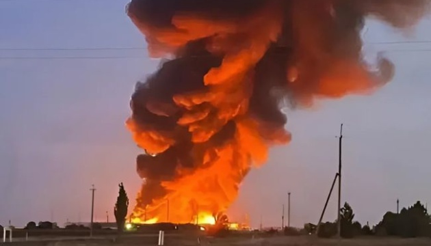 Blaze raging at Russian oil depot for second day after drone attack