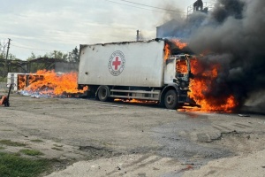 Red Cross workers killed in Viroliubivka, Donetsk region, by Russian shelling