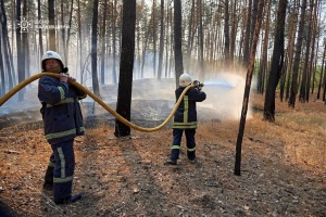 На Харківщині рятувальники з трьох областей гасять масштабну пожежу