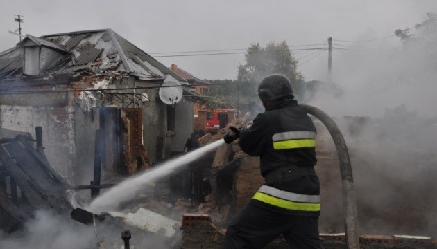 Ukraine's emergency service shows aftermath of Russian drone strike in Kropyvnytskyi