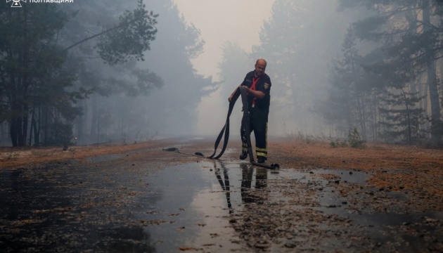 Forest burning for four days in Poltava region, people evacuated from six villages