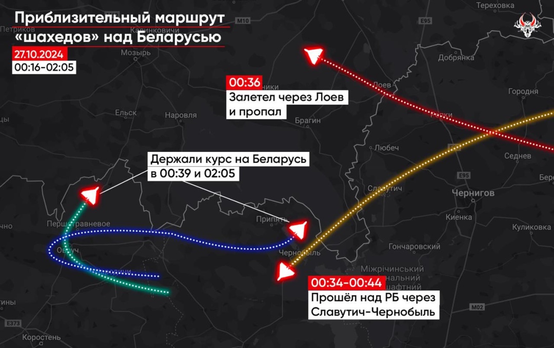 У Білорусь уночі залетіли щонайменше два російські дрони - Гаюн