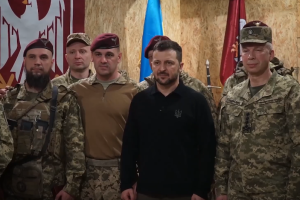 Zelensky meets defenders fighting in Kursk region during his visit to Sumy