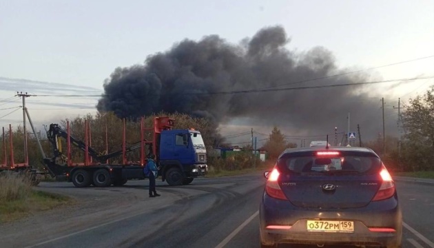 Two oil depots caught fire overnight in Russia