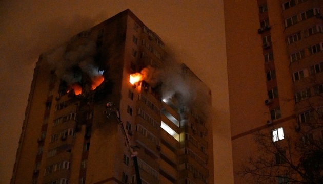 Enemy drone hits residential building in Kyiv, fire breaks out - Klitschko