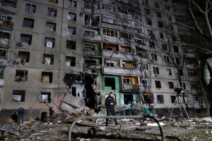 Aftermath of nighttime airstrikes on Kharkiv