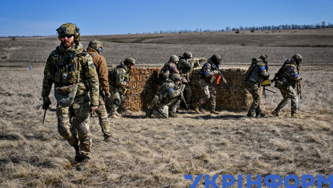 Батальйон однієї з бригад територіальної оборони проходить бойову підготовку на полігоні у Запорізькій області, березень 2023 / Фото Дмитра Смольєнко (Укрінформ)