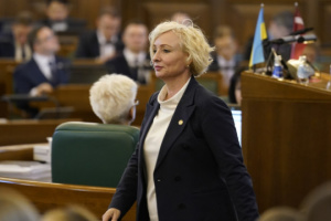 Präsidentin des lettischen Parlaments in der Ukraine eingetroffen