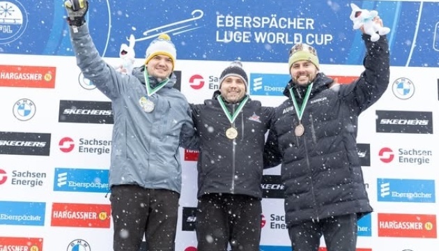 Антон Дукач - срібний призер етапу Кубка націй із санного спорту