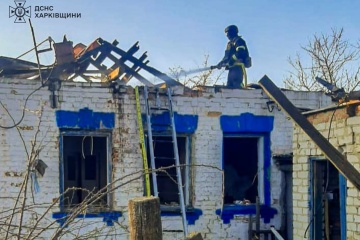 Russians attacked village in Kupiansk district with drone - house caught fire