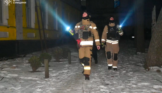 По Сумах під час масованої атаки вдарили п’ять російських дронів По Сумах під час масованої атаки вдарили п’ять російських дронів