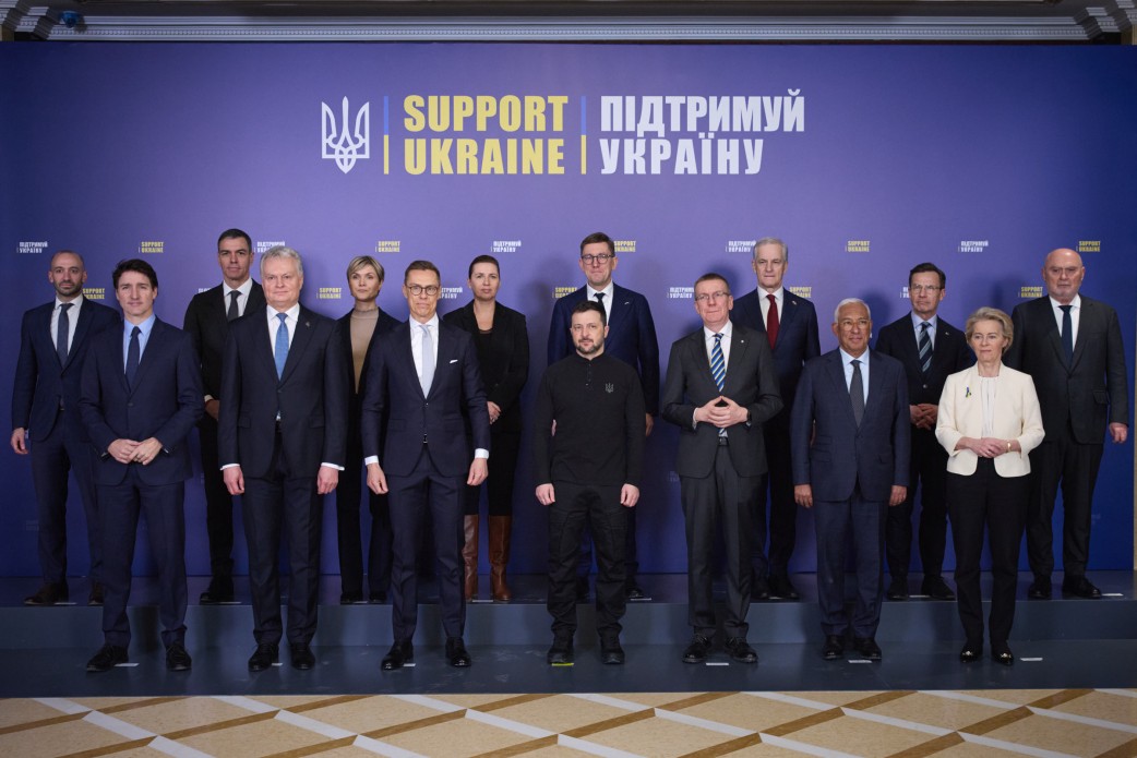 Іноземні лідери в Києві 24 лютого 2025 року. Фото: president.gov.ua Іноземні лідери в Києві 24 лютого 2025 року. Фото: president.gov.ua