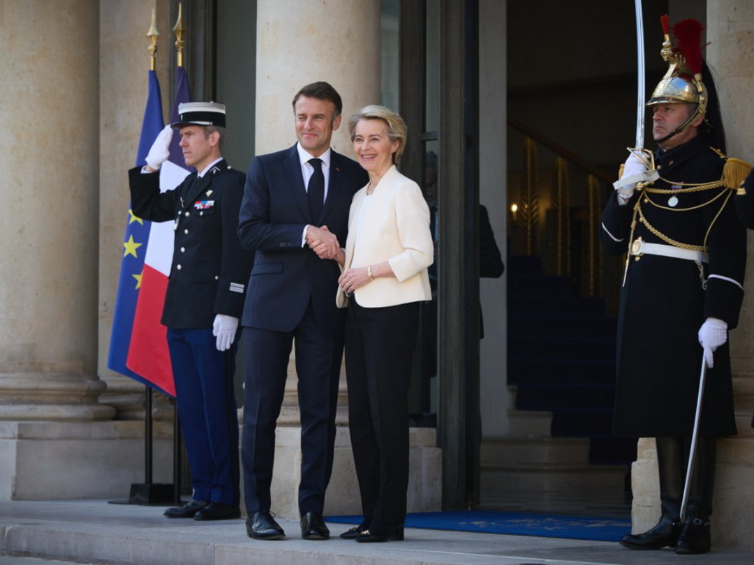 European Commission President Ursula von der Leyen alongside French President Emmanuel Macron European Commission President Ursula von der Leyen alongside French President Emmanuel Macron