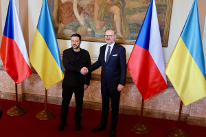 Zelensky starts talks with PM Fiala in Prague