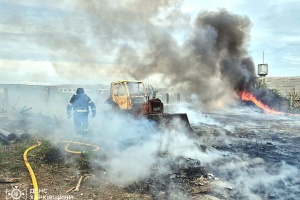 Large-scale fires in Kupiansk district following Russian airstrikes 