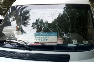 Humanitarian mission buses damaged in Kharkiv region as result of Russian strike