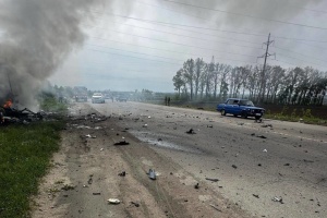 Russian drone hits power company vehicle in Sumy: One killed, three injured