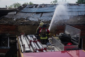 Large-scale fire at Sumy region’s infrastructure facility extinguished after Russian strike