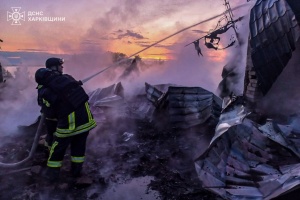 Large-scale fires caused by Russian strikes extinguished in Kharkiv region 