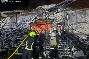Russian drone strike destroys Nova Poshta branch in Odesa region