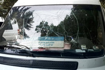 Humanitarian mission buses damaged in Kharkiv region as result of Russian strike