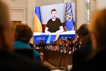 Виступ Володимира Зеленського під час зустрічі міністрів закордонних справ ЄС