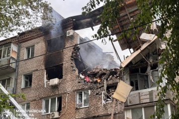 Residential buildings, infrastructure facility damaged in Mykolaiv due to drone attack