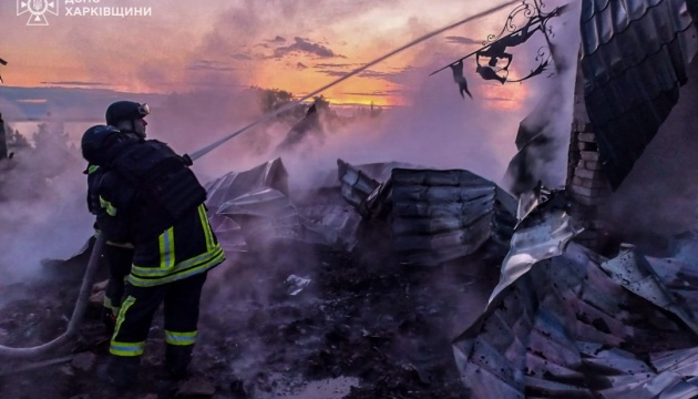 Large-scale fires caused by Russian strikes extinguished in Kharkiv region Large-scale fires caused by Russian strikes extinguished in Kharkiv region